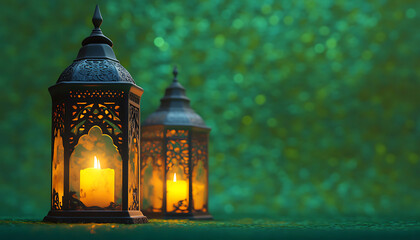 A beautiful Arabic lantern. and Islamic Ramadan Kareem celebration