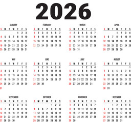 2026 Wall Calendar design