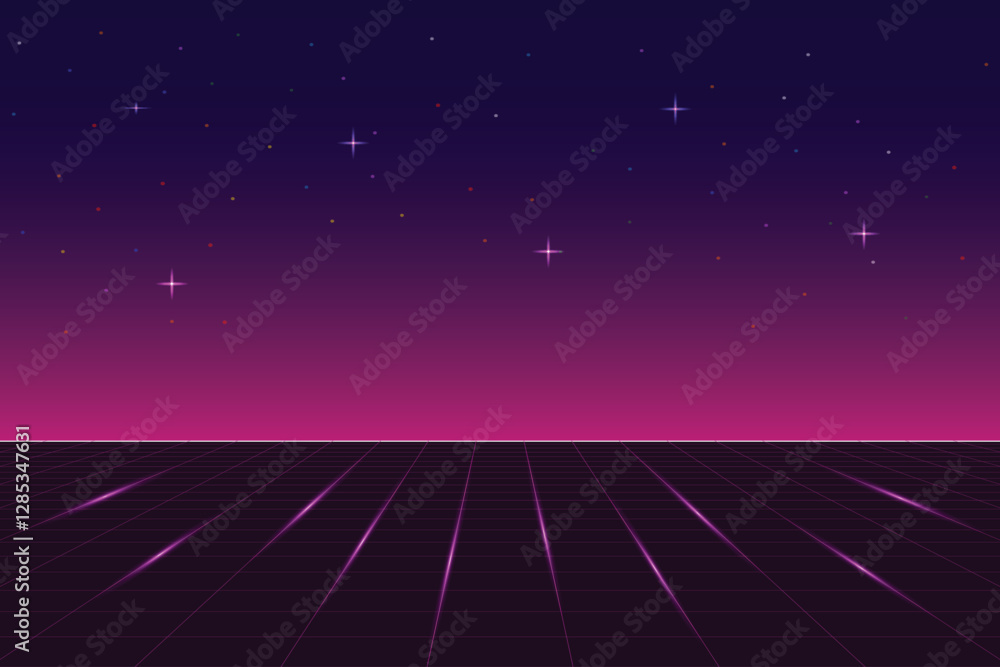 Poster pixel art background. 8 bit game. retro game. for game assets in vector illustrations. retro futuris