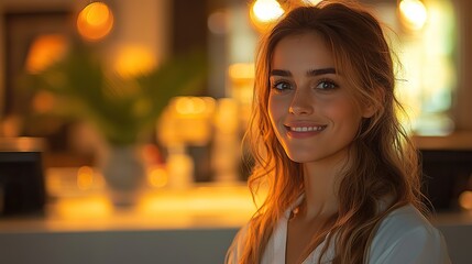 Obraz premium A personalized hotel concierge service for a seamless guest experience, with a friendly and helpful hotel concierge creating a welcoming atmosphere