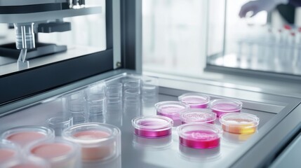 A researcher studying lipid behavior with advanced equipment in a lab. Featuring scientific exploration and accuracy