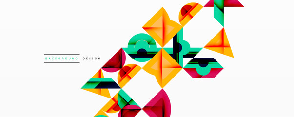 Minimal geometric abstract background. Circle square and triangle design