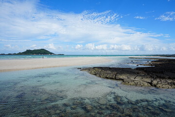 fine sand bar and charming clouds