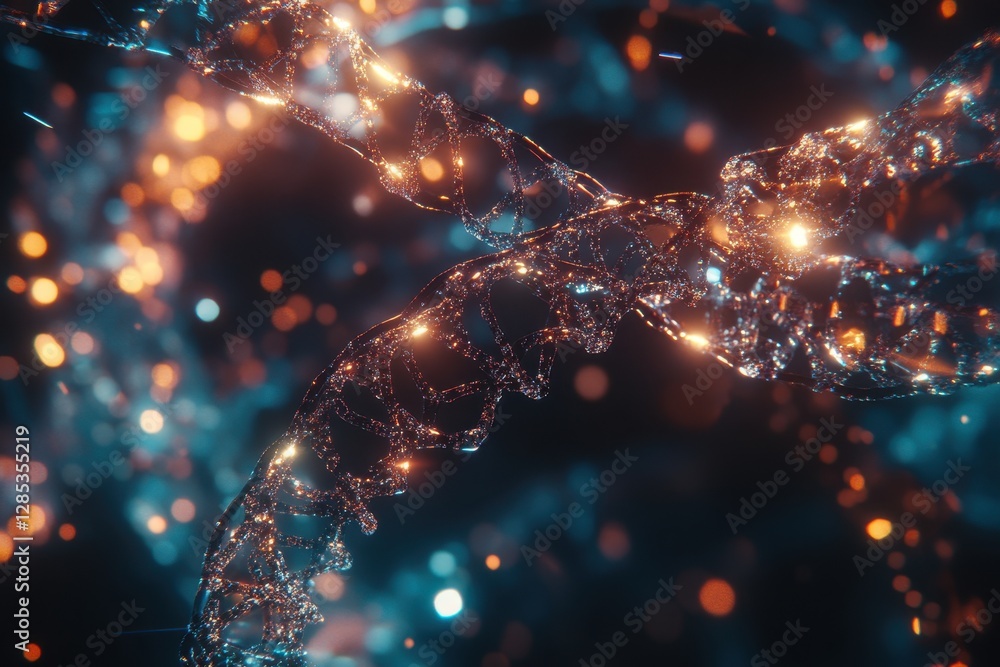 Poster exploration of dna structure with microscopic scope and data analysis in a scientific environment, d