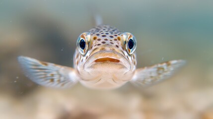 Close-up spotted fish underwater ocean scene, marine life