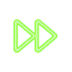 Icon forward from the flow of energy of green color. Shimmering neon