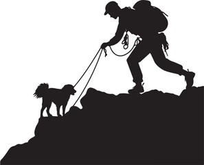 Climber Silhouette on Mountain Peak