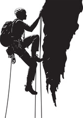 Climber Silhouette on Mountain Peak