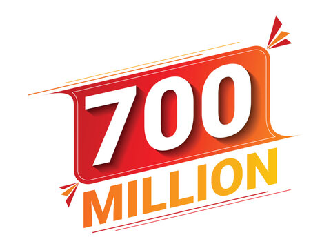 Vector 700 Million isolated on background. Vector illustration.