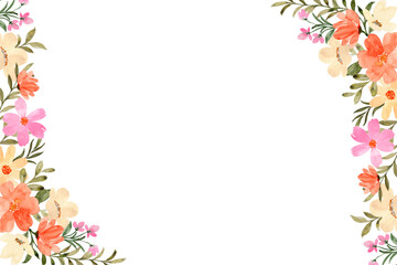 Watercolor flower frame for wedding, birthday, card, background, invitation, wallpaper, sticker, decoration etc.
