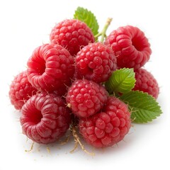 Bunch of fresh raspberries ai generated
