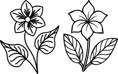 black and white flowers silhouette vector illustration