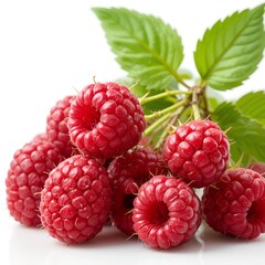 Bunch of fresh raspberries ai generated