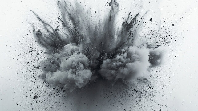 A powerful burst of dramatic gray smoke signifies chaos, change, or transformation, symbolizing a sudden shift or forceful impact in modern settings, evoking a sense of urgency or disruption