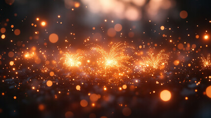 Fototapeta premium A breathtaking scene celebrating artistic ingenuity with vivid, colorful fireworks lighting up the night sky, symbolizing creativity, freedom, and the power of human expression