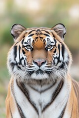 Fototapeta premium close-up shot capturing distinctive fur texture of siberian tiger in its natural habitat