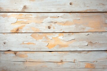 Fototapeta premium close-up of weathered wooden plank with chipped paint showing rich textures and patterns