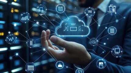 Fototapeta premium Cloud Computing: Digital Transformation and Data Management