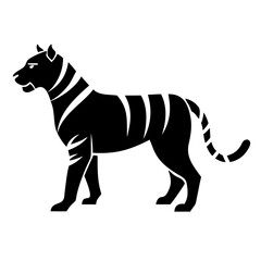 Obraz premium Geometric tiger design with sharp edges and symmetry, ideal for contemporary branding.