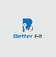 Obraz premium Modern Fitness Logo with Letter B 