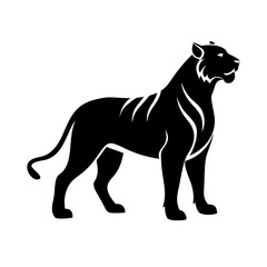 Obraz premium Business logo-style tiger icon for branding and identity. 