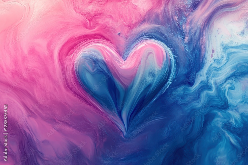 Poster Beautiful heart shape movement background in vibrant colors for creative designs and projects, heart shape movement background