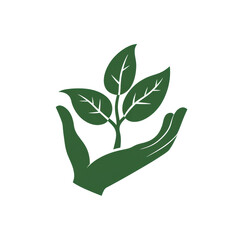 Isolated Green Hand Holding Sprout