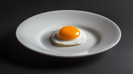 A beautifully plated sunnysideup egg with its yolk shining bright, surrounded by delicate edges of crispy white, highlighting the beauty of simple cooking techniques