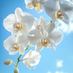 White Orchids Against Blue Sky (3)