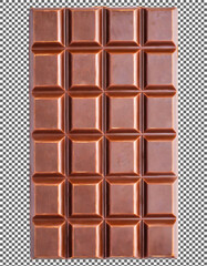 chocolate bar, Rich Chocolate Bar with Neatly Divided Squares for Indulgence on transparent background, png, psd
