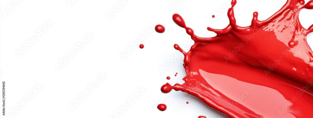 Poster vibrant red liquid splash against a white background. the dynamic motion creates a visually striking