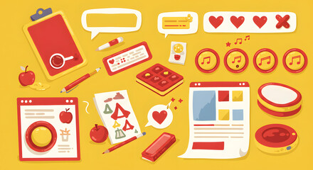 Creative Study and Design Elements with Website, Apps, and Fruit