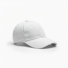 Obraz premium Plain White Cotton Baseball Cap