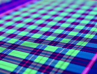 Colorful woven textile showcasing vibrant patterns in a close-up shot during daytime