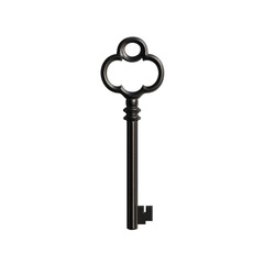Isolated Antique Ornate Black Key