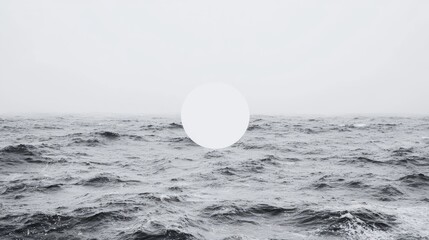 Minimalist Sea Horizon Circle Abstract