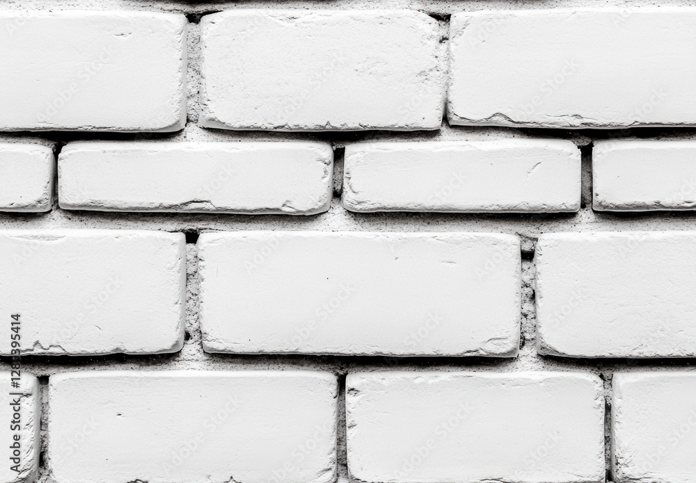 Poster white painted brick wall texture. seamless pattern of rectangular blocks. clean, simple background