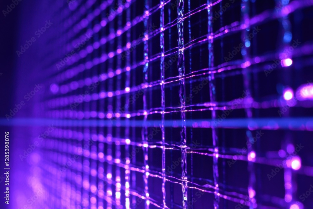Aufkleber create an abstract atmosphere with a purple neon grid background for futuristic designs and digital 