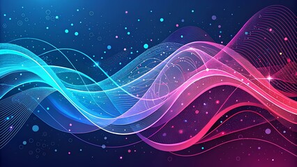Vibrant Abstract Digital Waves with Futuristic Glowing Light Effects