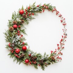 Christmas Wreath on White Background (1)