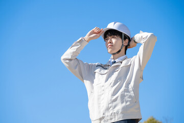 作業着を着た男性