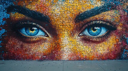 Naklejka premium A stunning street art mural captivates with its explosive colors and bold, expressive text