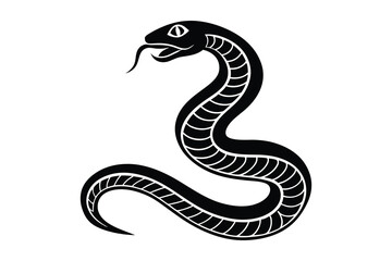 Fototapeta premium snake silhouette vector illustration on white background