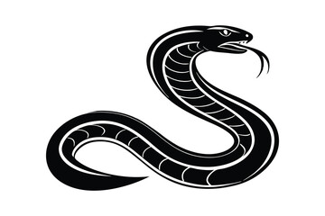 Naklejka premium snake silhouette vector illustration on white background