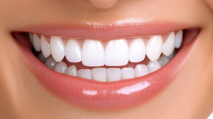 Radiant smile closeup of healthy white teeth exuding confidence and beauty