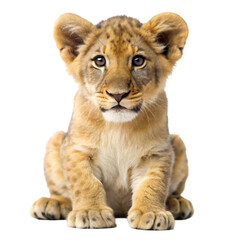 Fototapeta premium Lion cub isolated on transparent background