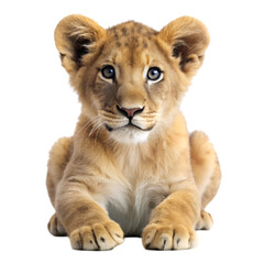 Obraz premium Lion cub isolated on transparent background