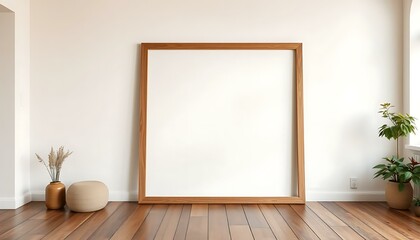 Large Blank Wooden Frame Mockup for Interior Design & Art