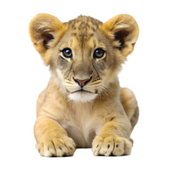 Lion cub isolated on transparent background