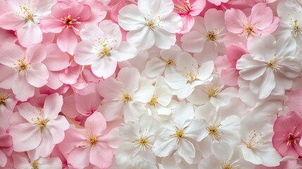 Delicate Pink & White Blossoms Close-Up